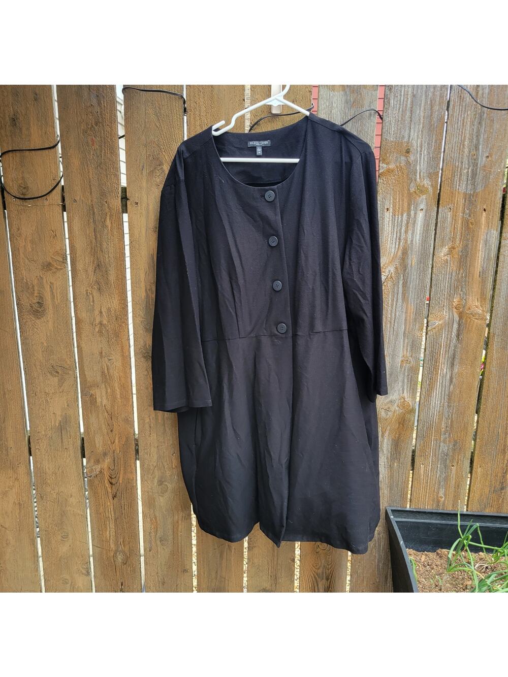 Stylish Eileen Fisher Women's 3-Button Stretch Tunic Jacket 1X